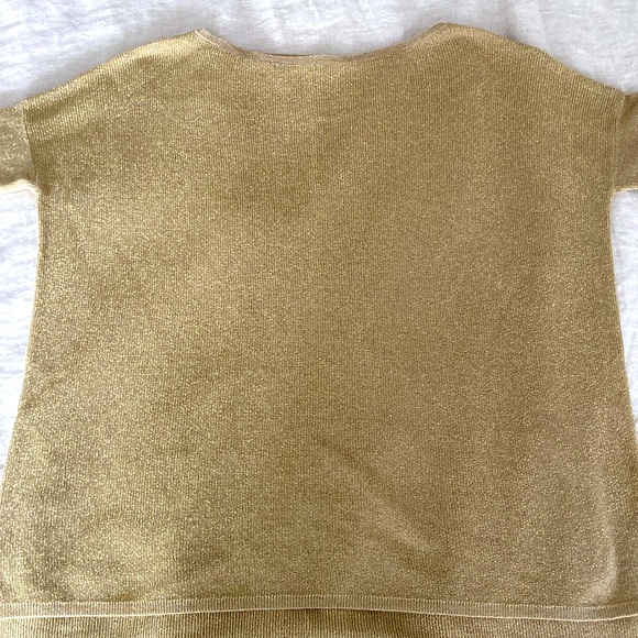 Zara Metallic Gold Knit Sweater - Picture 2 of 6